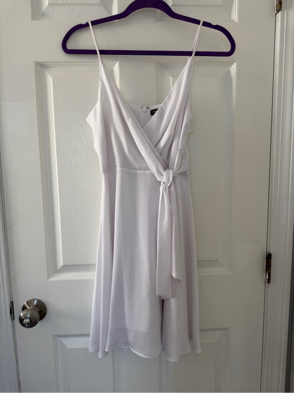 Express White Wrap Mini Dress with Self-Tie